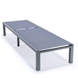 LeisureMod Marlin Patio Chaise Lounge Aluminum Grey Frame Set of 2 Dark Gray
