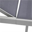 LeisureMod Marlin Patio Chaise Lounge Aluminum Grey Frame Set of 2 Dark Gray