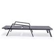 LeisureMod Marlin Patio Chaise Lounge Aluminum Black Arms Set of 2 Black