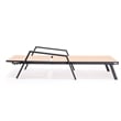 LeisureMod Marlin Patio Chaise Lounge Aluminum Black Arms Set of 2 Light Brown