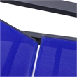 LeisureMod Marlin Patio Chaise Lounge Aluminum Black Arms Set of 2 Navy Blue