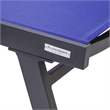 LeisureMod Marlin Patio Chaise Lounge Aluminum Black Arms Set of 2 Navy Blue