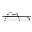 LeisureMod Marlin Patio Chaise Lounge Aluminum Black Arms Set of 2 White