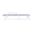 LeisureMod Marlin Patio Chaise Lounge Aluminum White Arms Set of 2 Dark Gray