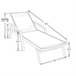 LeisureMod Marlin Patio Chaise Lounge Aluminum White Arms Set of 2 Dark Gray