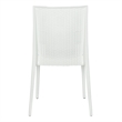 LeisureMod Mace Mid-Century 3-Piece Plastic Outdoor Dining Set White