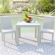 LeisureMod Mace Mid-Century 3-Piece Plastic Outdoor Dining Set White Black