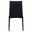 LeisureMod Mace Mid-Century 7-Piece Plastic Outdoor Dining Set Black