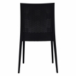 LeisureMod Mace Mid-Century 7-Piece Plastic Outdoor Dining Set Black