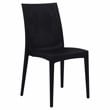 LeisureMod Mace Mid-Century 7-Piece Plastic Outdoor Dining Set White Black