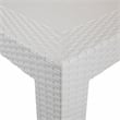 LeisureMod Mace Mid-Century 7-Piece Plastic Outdoor Dining Set White Black