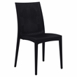 LeisureMod Mace 7-Piece Rectangular Plastic Outdoor Dining Set Black