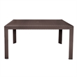 LeisureMod Mace 7-Piece Rectangular Plastic Outdoor Dining Set Brown