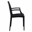 LeisureMod Mace 7-Piece Rectangular Plastic Outdoor Dining Set White Black