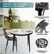 LeisureMod Devon 3-Piece Aluminum Dining Set with Table and Set of Chairs Black