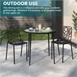 LeisureMod Devon 3-Piece Aluminum Dining Set with Table and Set of Chairs Black