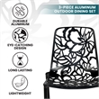 LeisureMod Devon 3-Piece Aluminum Dining Set with Table and Set of Chairs Black