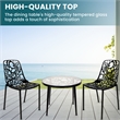 LeisureMod Devon 3-Piece Aluminum Dining Set with Table and Set of Chairs Black