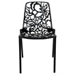 LeisureMod Devon 3-Piece Aluminum Dining Set with Table and Set of Chairs Black
