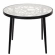 LeisureMod Devon 3-Piece Aluminum Dining Set with Table and Set of Chairs Black