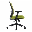 LeisureMod Ingram Plastic Office Chair with Green Seat Cover