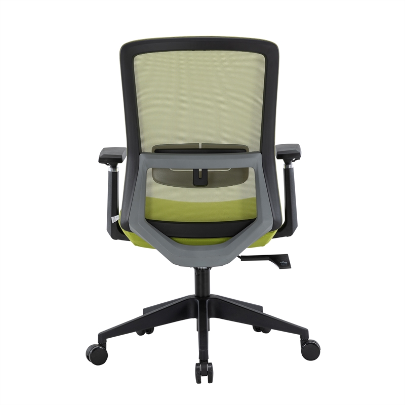 LeisureMod Ingram Plastic Office Chair with Green Seat Cover