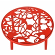 LeisureMod Devon 3-Piece Aluminum Dining Set with Table and Set of Chairs Red