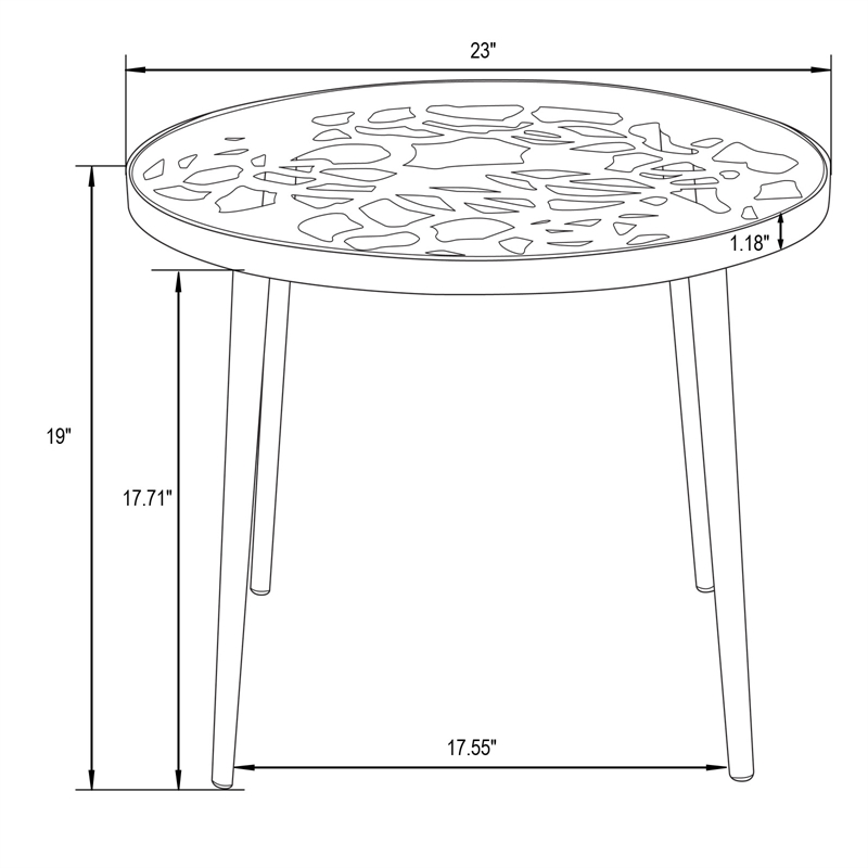 LeisureMod Devon 3-Piece Aluminum Dining Set with Table and Set of Chairs Red