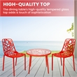 LeisureMod Devon 3-Piece Aluminum Dining Set with Table and Set of Chairs Red
