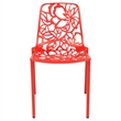 LeisureMod Devon 3-Piece Aluminum Dining Set with Table and Set of Chairs Red