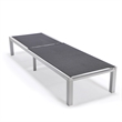 LeisureMod Marlin 2 White Aluminum Lounge Chair and Fire Pit Table Black