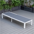LeisureMod Marlin 2 White Aluminum Lounge Chair and Fire Pit Table Dark Gray