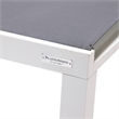 LeisureMod Marlin 2 White Aluminum Lounge Chair and Fire Pit Table Dark Gray