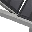 LeisureMod Marlin 2 Gray Aluminum Lounge Chair and Fire Pit Table Black