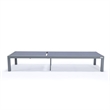 LeisureMod Marlin 2 Gray Aluminum Lounge Chair and Fire Pit Table Dark Gray