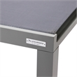 LeisureMod Marlin 2 Gray Aluminum Lounge Chair and Fire Pit Table Dark Gray