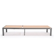 LeisureMod Marlin 2 Gray Aluminum Lounge Chair and Fire Pit Table Light Brown