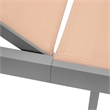 LeisureMod Marlin 2 Gray Aluminum Lounge Chair and Fire Pit Table Light Brown