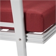 LeisureMod Walbrooke Outdoor Patio White Aluminum Armchairs Set of 2 Red