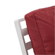 LeisureMod Walbrooke Outdoor Patio White Aluminum Armchairs Set of 2 Red