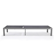 LeisureMod Marlin Gray Aluminum Lounge Chair and Fire Pit Table Black