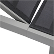 LeisureMod Marlin Gray Aluminum Lounge Chair and Fire Pit Table Black