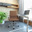 LeisureMod Harris Adjustable Swivel Leather Task Office Chair Light Brown