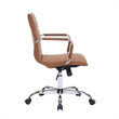 LeisureMod Harris Adjustable Swivel Leather Task Office Chair Light Brown