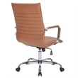 LeisureMod Harris High Back Polyurethane Swivel Office Chair in Light Brown