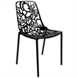 LeisureMod Devon 5-Piece Aluminum Dining Set with Table and 4 Chairs Black