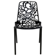 LeisureMod Devon 5-Piece Aluminum Dining Set with Table and 4 Chairs Black