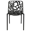 LeisureMod Devon 5-Piece Aluminum Dining Set with Table and 4 Chairs Black