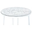 LeisureMod Devon 5-Piece Aluminum Dining Set with Table and 4 Chairs White