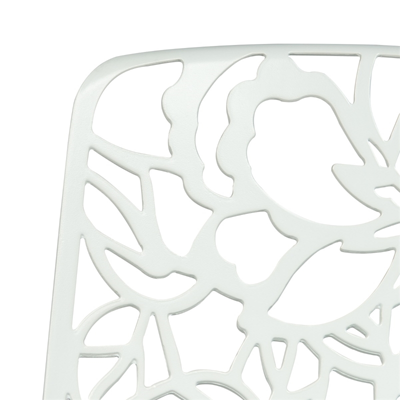 LeisureMod Devon 5-Piece Aluminum Dining Set with Table and 4 Chairs White